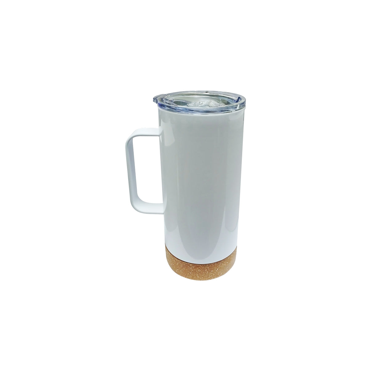 Vaso de Acero Inoxidable de 17oz con Asa, Base de Madera Para Sublimar