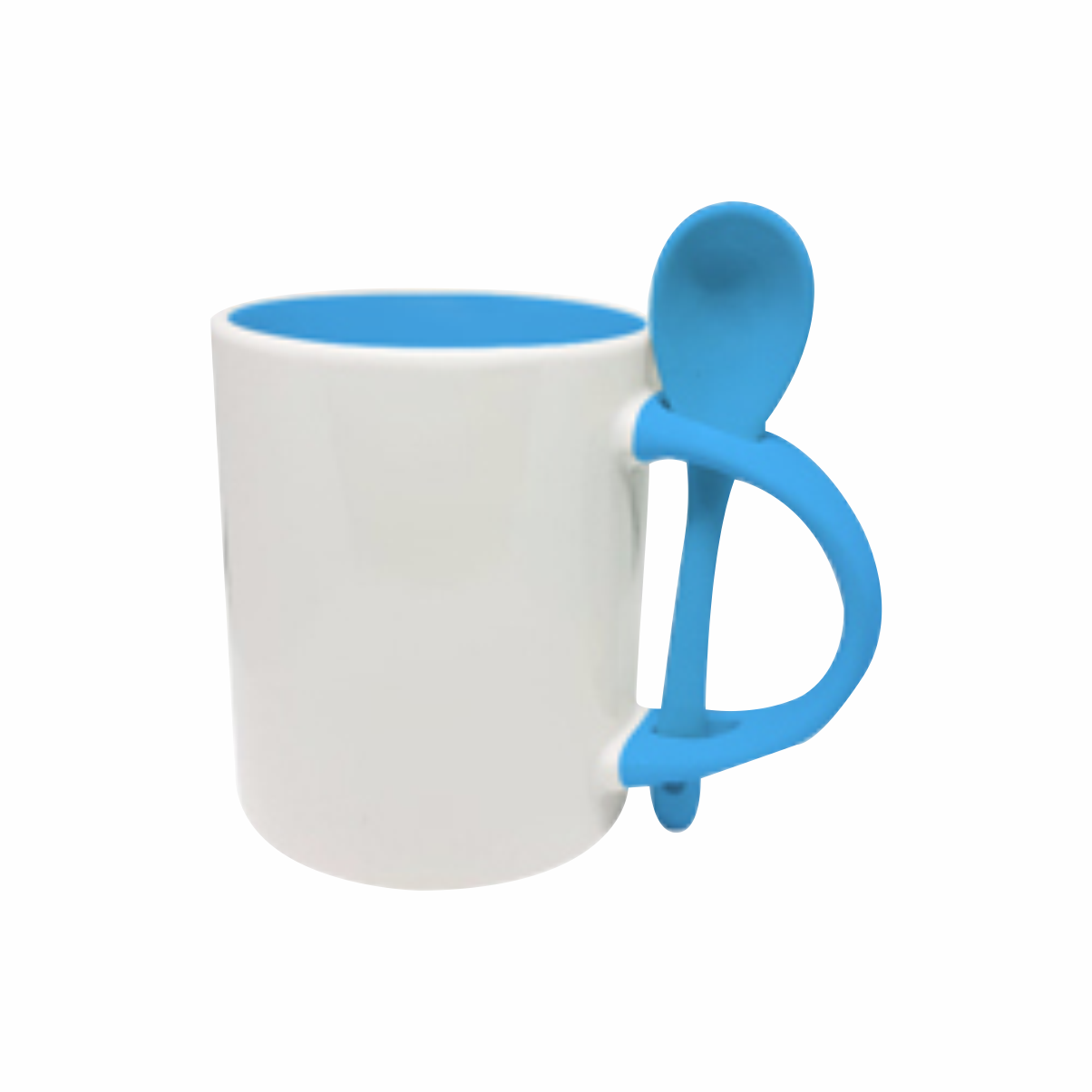 Taza blanca con interior y cuchara de color  325.30 ml / 11 oz para sublimar