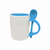 Taza blanca con interior y cuchara de color  325.30 ml / 11 oz para sublimar