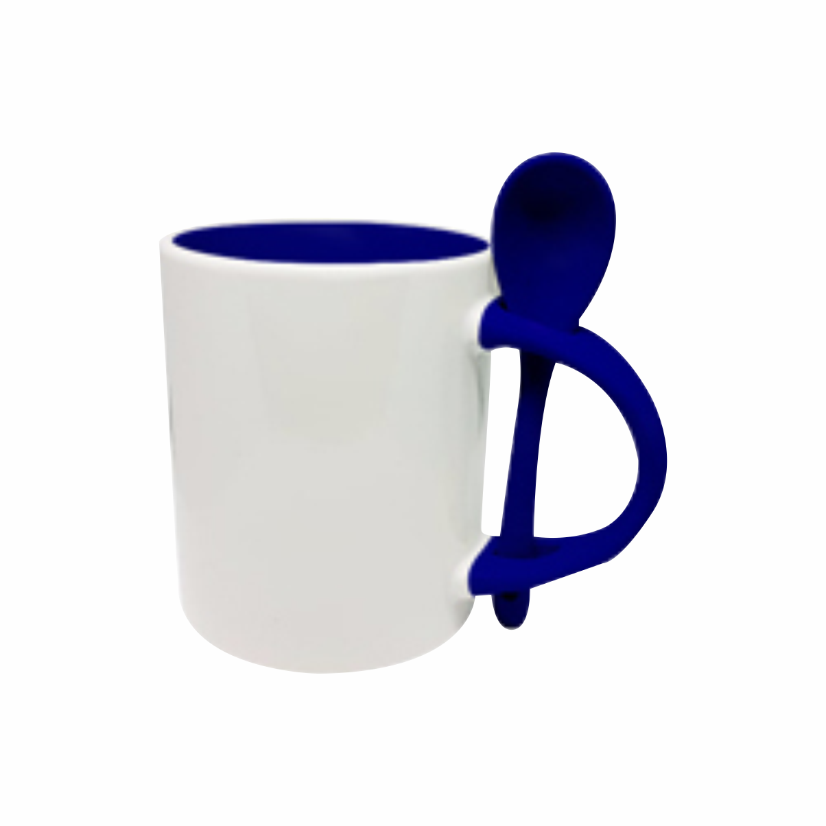 Taza blanca con interior y cuchara de color  325.30 ml / 11 oz para sublimar