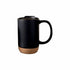 Taza negra con base de corcho 16 oz con tapa para sublimar