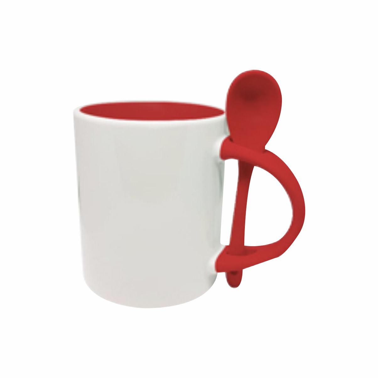 Taza blanca con interior y cuchara de color  325.30 ml / 11 oz para sublimar