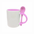 Taza blanca con interior y cuchara de color  325.30 ml / 11 oz para sublimar