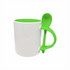 Taza blanca con interior y cuchara de color  325.30 ml / 11 oz para sublimar