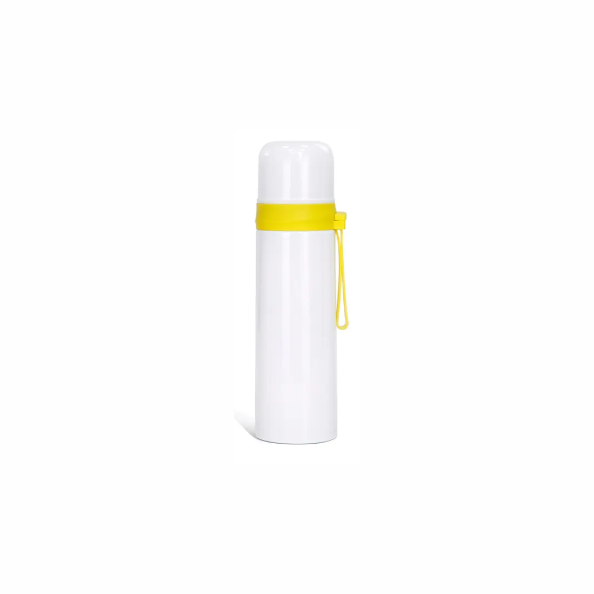 Termo blanco con cinturon silicon de color 500 ml para sublimar