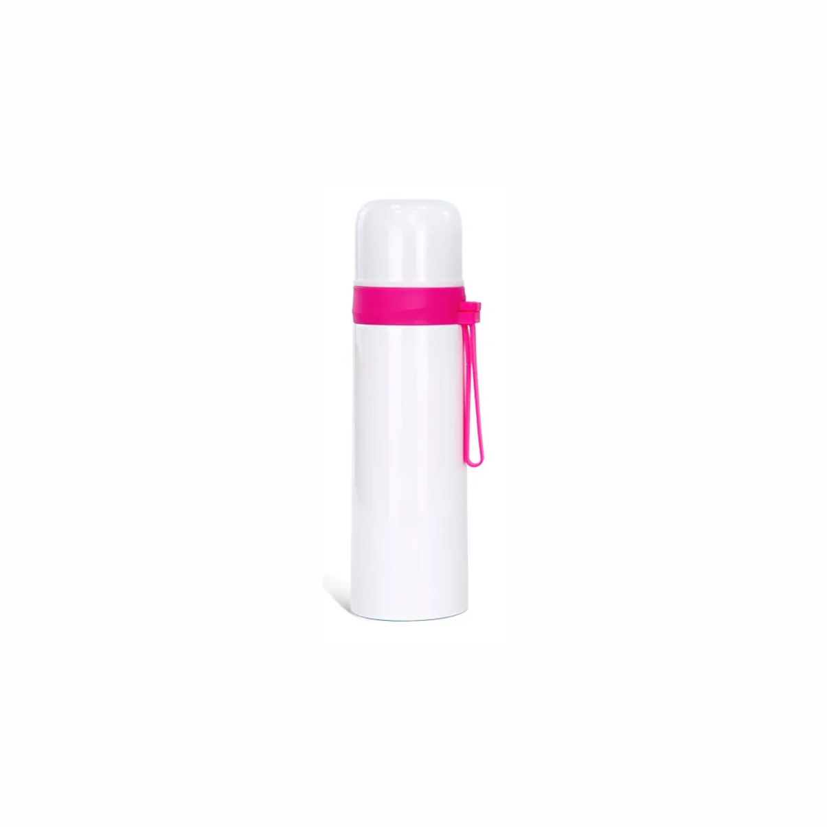 Termo blanco con cinturon silicon de color 500 ml para sublimar