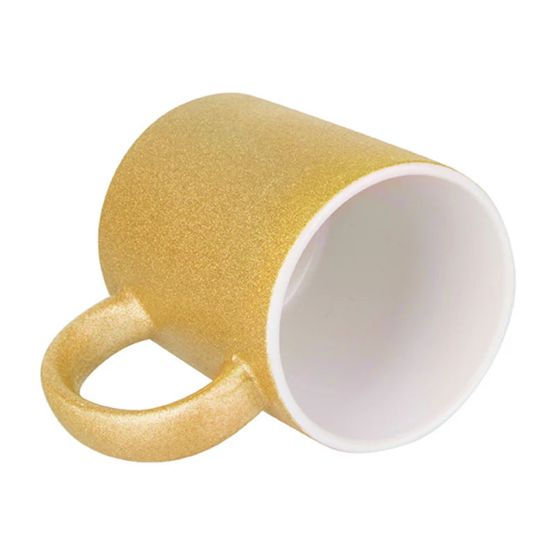 Taza Super Glitter Gold 11 oz para sublimar