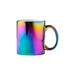 Taza métalica tornasol de arcoiris 11 oz para sublimar