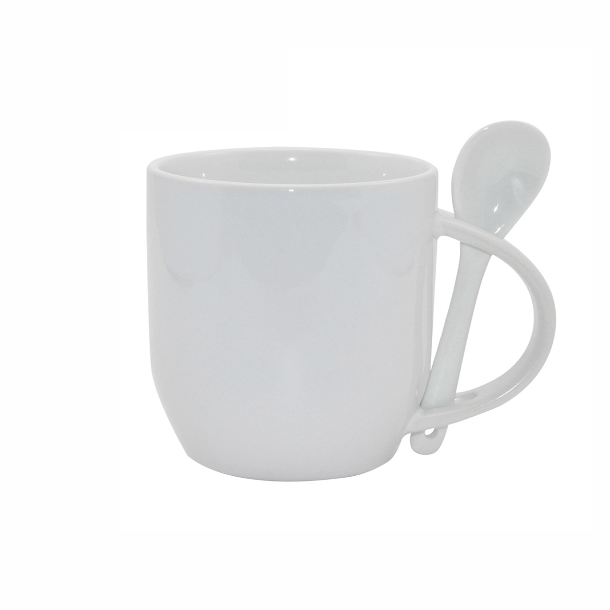 Taza blanca con cuchara 325.30ml /11 oz para sublimar