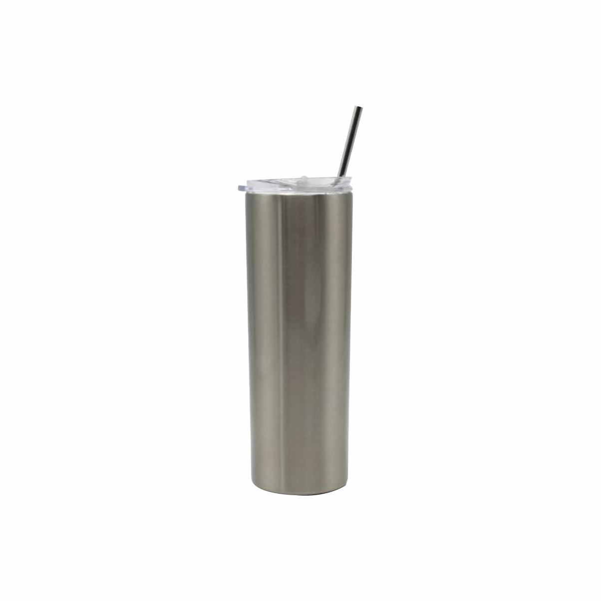 Vaso skinny con popote en acero inoxidable blanco / plata 591.47 ml/ 20oz para sublimar